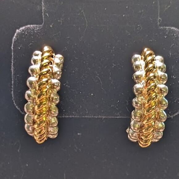 Premier USA Two Toned Clip On Earrings - Picture 4 of 5